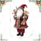 Glitzhome® 18"H Faux Fur Christmas Red Woodland Santa Figurine with Porcelain Face